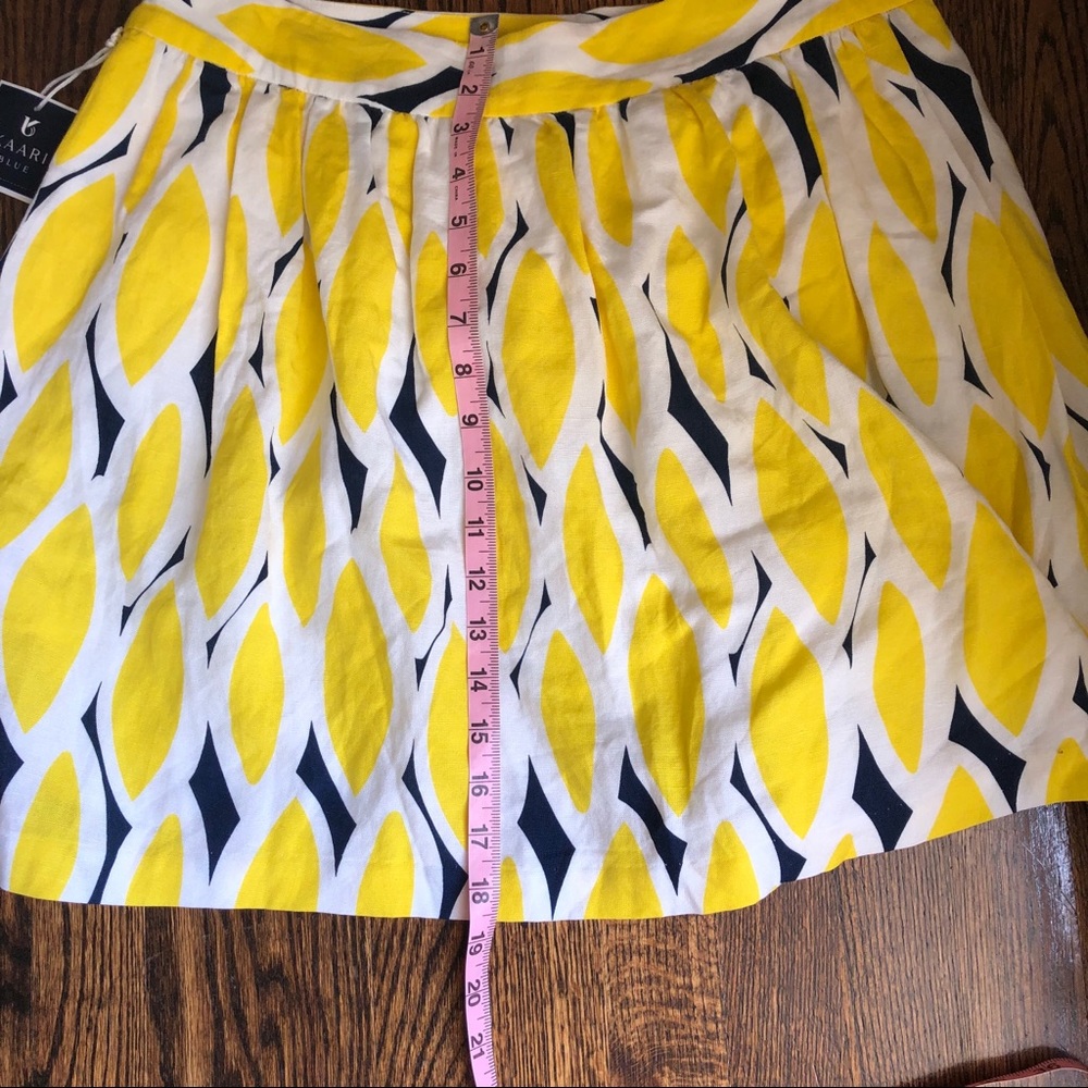 Kaari Blue Yellow Teardrop Geo Floral Skirt sz 10 - Picture 4 of 7